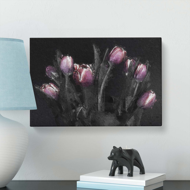 Tulip Flowers In Purple - Wrapped Canvas, 50cm H x 76cm W x 3cm D