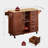 54" Rolling Kitchen Island Cart with Storage - Folding Drop-Leaf Breakfast Bar, 3 Drawers, Spice & Towel Racks - Wooden Cabinet Cart with Shelves