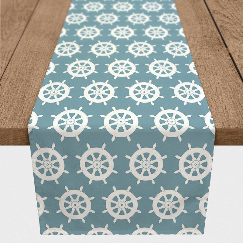 Chemin de table lapin Savarese, 90 po x 16 po, Light Blue, Abstraction 1