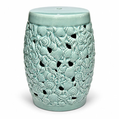 Tabouret de jardin en céramique Marina Seashell