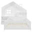 Lit plateforme double avec fenêtre, tiroirs de rangement, tablettes, port USB et prise de courant, cadre de lit blanc