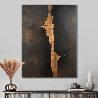 Canyon Bands in Brown and Black IV - Abstract Metal Wall Decor, Print on Metal