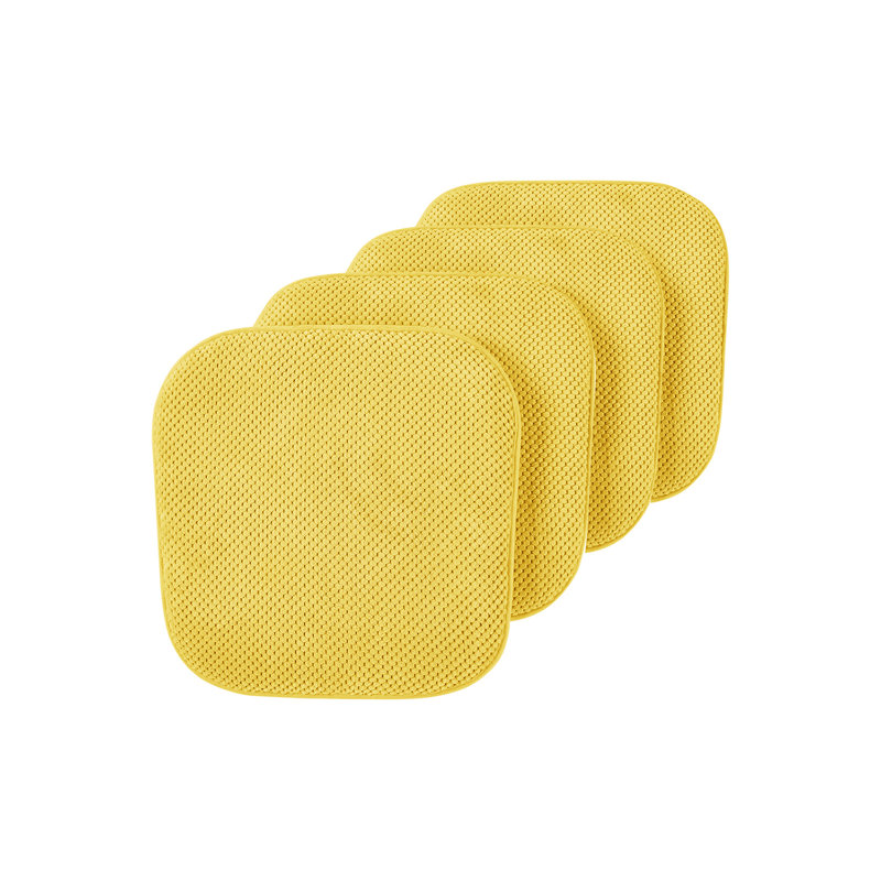 Outdoor 1.5'' Dining Chair Chair Pad, Yellow
