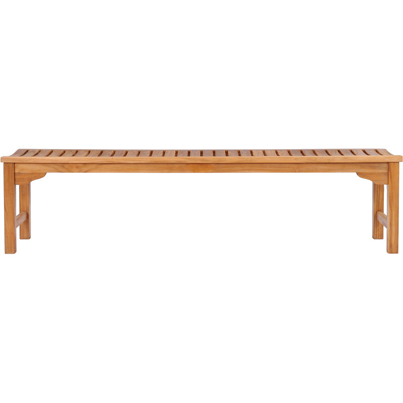 Santa Monica Outdoor Teak Dining Bench, 18" H x 73" W x 20" D