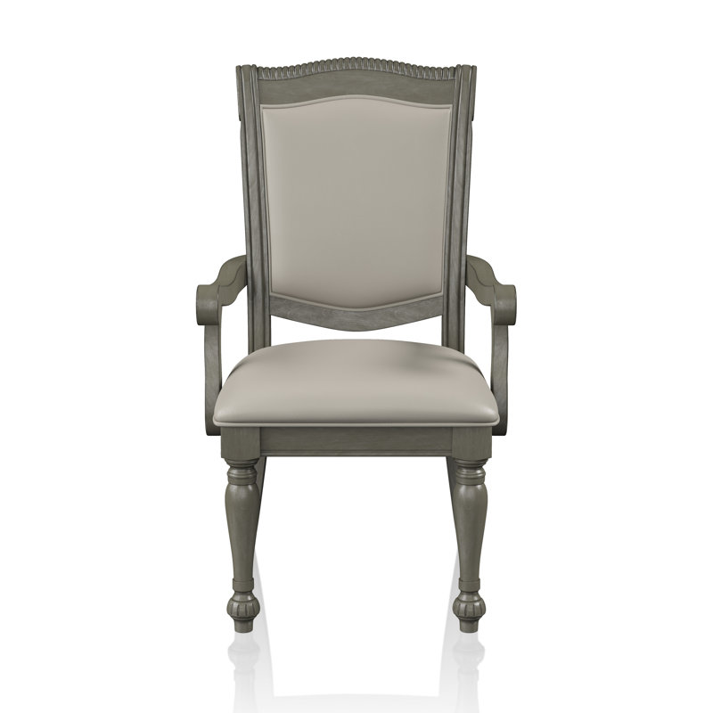 Chaise avec accoudoirs Calie, Gris