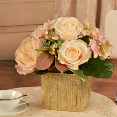 Faux Silk Arrangement in Vase