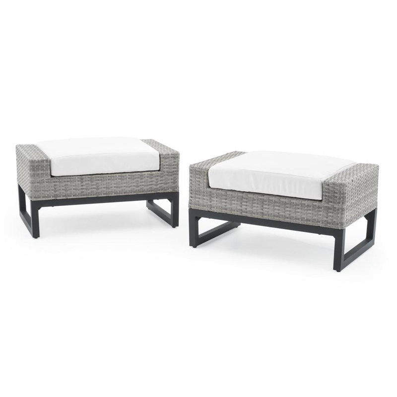 Milo Outdoor 5 - Piece Conversation Set, Gray, Centered Ink Stripe Sunbrella®