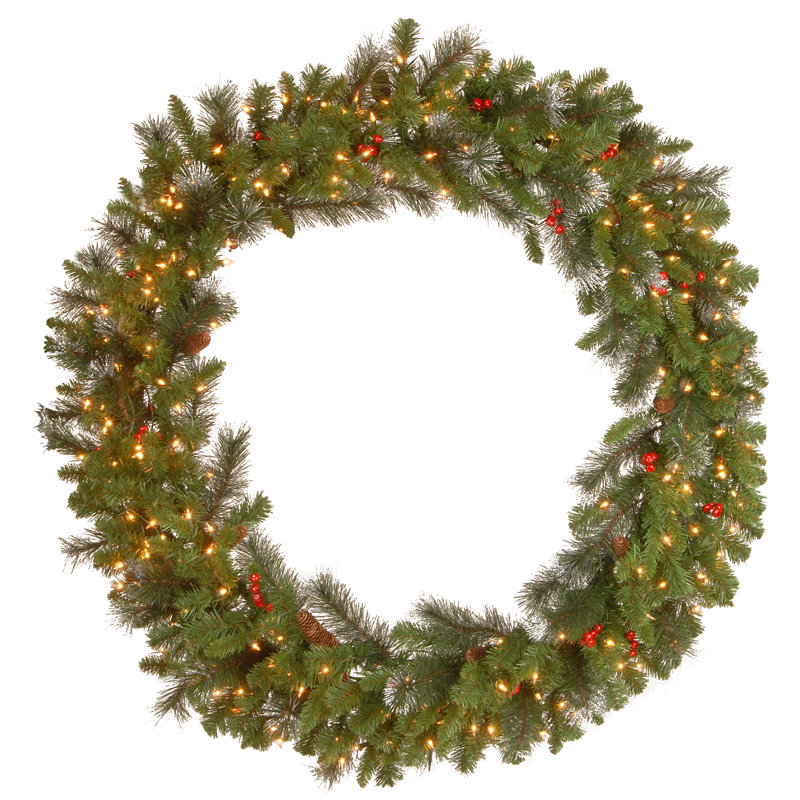 The Holiday Aisle® 48in. Crestwood Spruce Wreath with Clear Lights