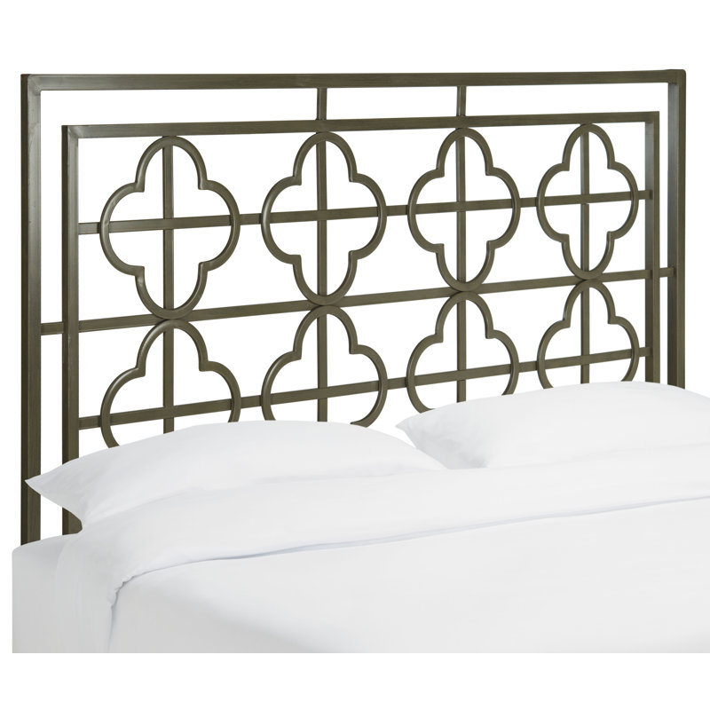 Lucinda Metal Headboard, King, Distressed Brass