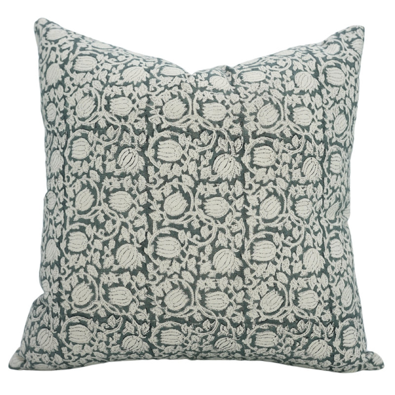 Fabdivine Handcrafted Block Print Cotton Pillow Covers for Living Room & Bedroom - 8 Kamal, 22" x 22"