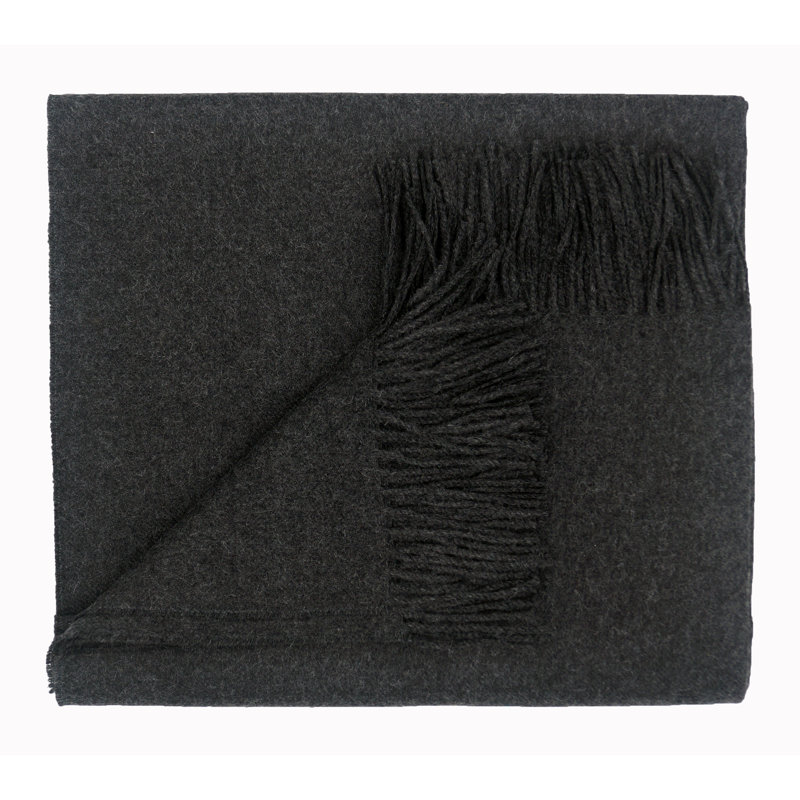 Hand Woven Throw Blanket, Dark Gray