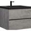 Meuble-lavabo de salle de bain 30 po gris avec lavabo à sable en quartz et couvercle à fermeture en douceur 30 po gris