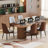 78.7" Large Farmhouse Kitchen Dinning Table Set Double Robust Pedestal-275532484-274771471-274771465