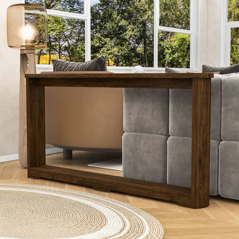 Stylish Multifunctional Sofa Table –Sturdy Construction, Walnut