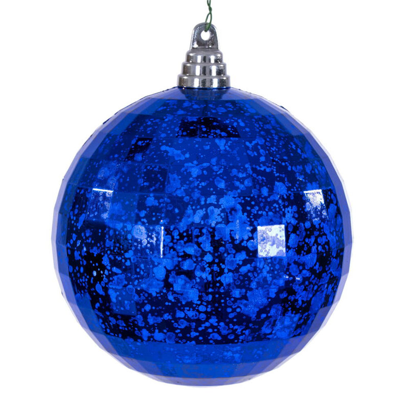 Vickerman 6" Mirror Mercury Ornament. It includes 2 pieces per bag., Blue