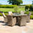 Balch 6 Seat Round Rattan Fire Pit Dining Set - with Lazy Susan
