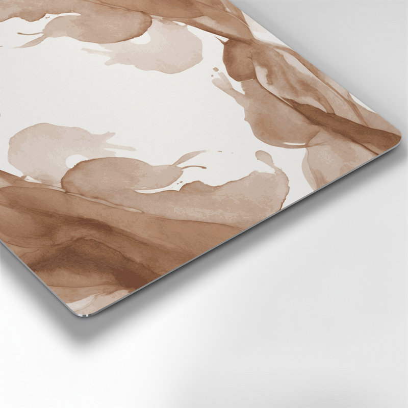 Aquarelle abstraite 22, art mural en métal beige, 8" H x 8" W