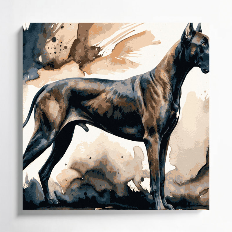 «Dogs Great Dane», art mural sur toile beige, H 32 po x l 32 po
