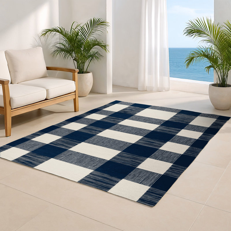 Tapis d'intérieur et d'extérieur à carreaux gris, Rectangulaire 2 pi x 3 pi