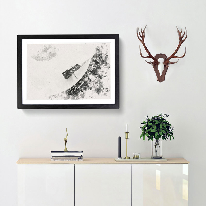 Needle of the Turntable - Framed Print, 33cm H x 45cm W x 2cm D, Black Framed