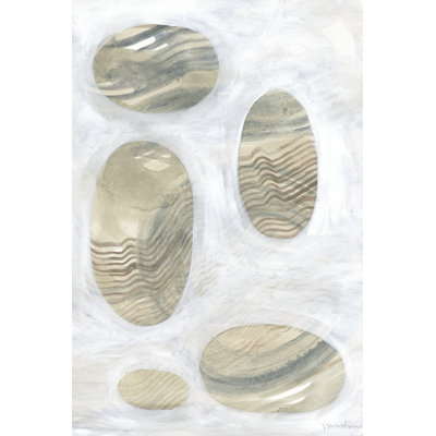" Neutral River Rocks III " by Vanna Lam Painting Print