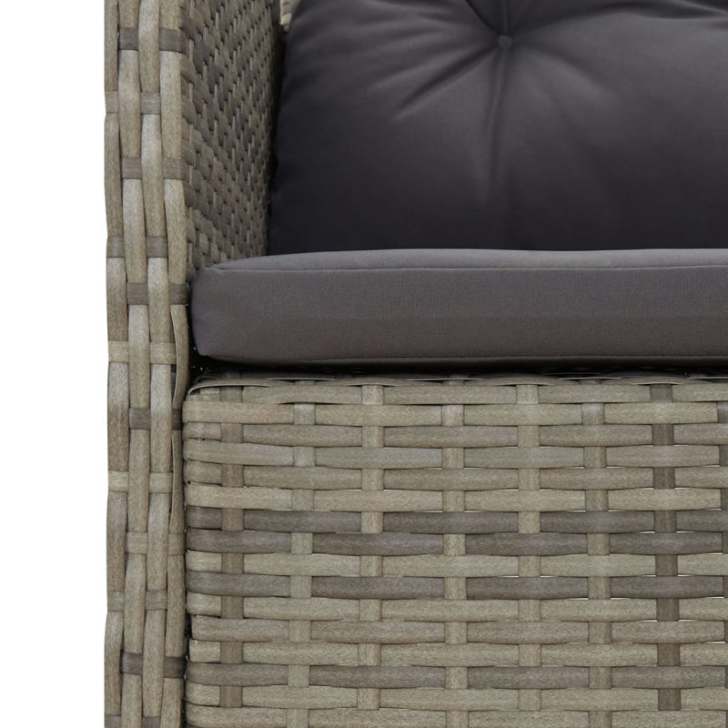Chaise de patio avec coussins Zahar, gris, Gris foncé