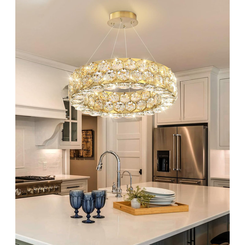 Lustre en cristal Modern, Doré