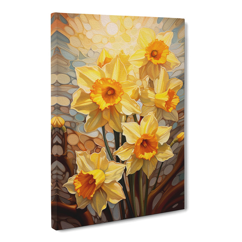 Daffodil Flower Dadaism - Wrapped Canvas Print, 76cm H x 50cm W x 3cm D