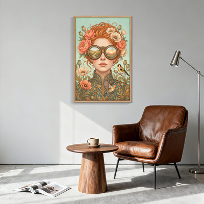 Ensemble de 1 tableau mural sur toile de style steampunk floral