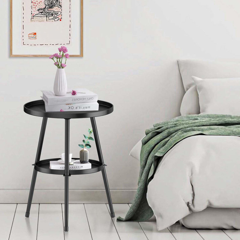 Krystyn Round Steel Outdoor Side Table