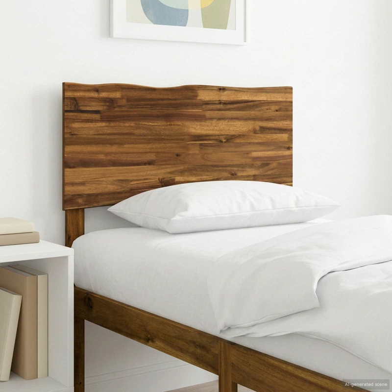 Solid Wood Headboard, 91cm H x 94cm W x 3.6cm D, Natural