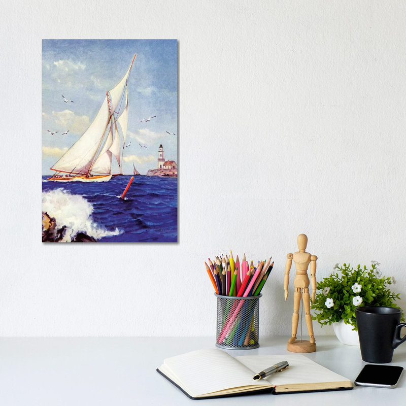 Sailing By The Lighthouse by Albert B. Marks - Gallery-Wrapped Canvas Giclée on Canvas, Does Not Apply, Wrapped Canvas