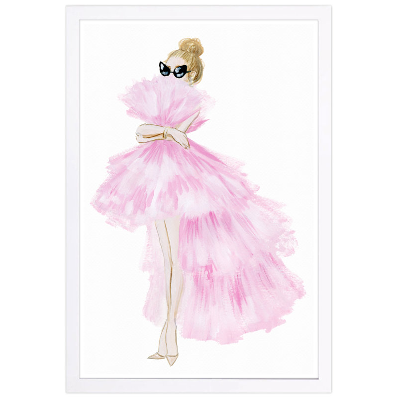 «Pink Tutu Dress», impression encadrée, H 13 po x l 19 po x P 0,75 po, Cadre blanc