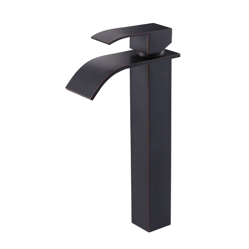Waterfall Single Hole Bathroom Faucet with Drain Kit Included, Oil Rubbed Bronze