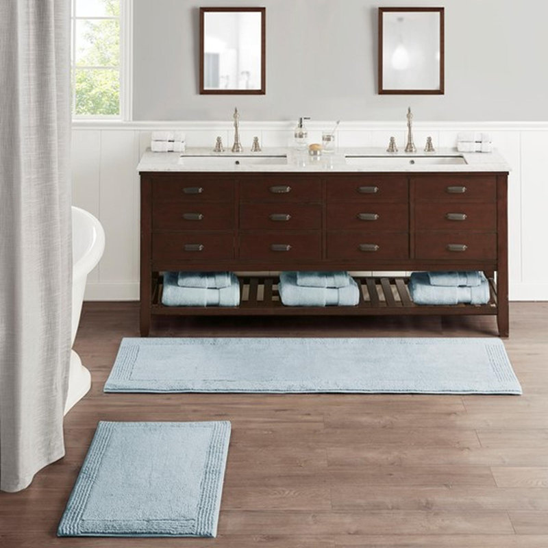 Tapis de bain réversible 100% coton touffeté 3000 g / m², Simple - L 32 po x l 24 po