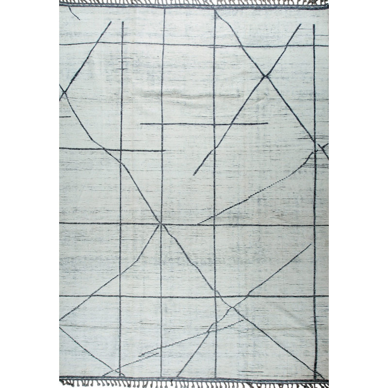 Hand Knotted Wool Geometric Area Rug