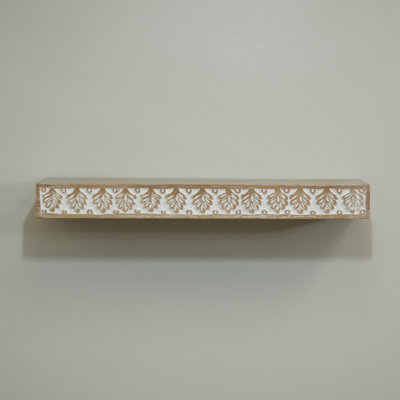VIP Wood 23.5 in. Brown Aged Wall Shelf