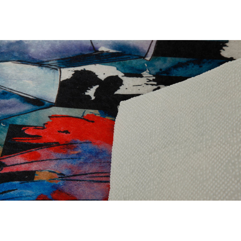 Stylish Woven Carpet (4 x 6 ft), 100% Polyester, 0.4 in Pile Height | Antibacterial, Non-Slip Underside | Machine Washable, 3D Digital Printing | Perfect for Living Room, Bedroom, and Home Decor