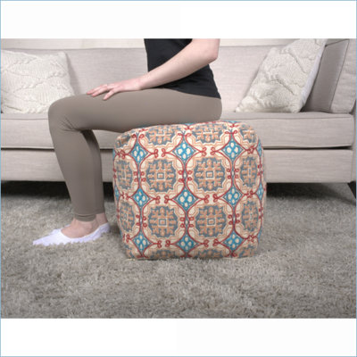 Repose-pieds fabriqué à la main Amelia | Tissu rustique | Multicolore | Multicolore | Tissu
