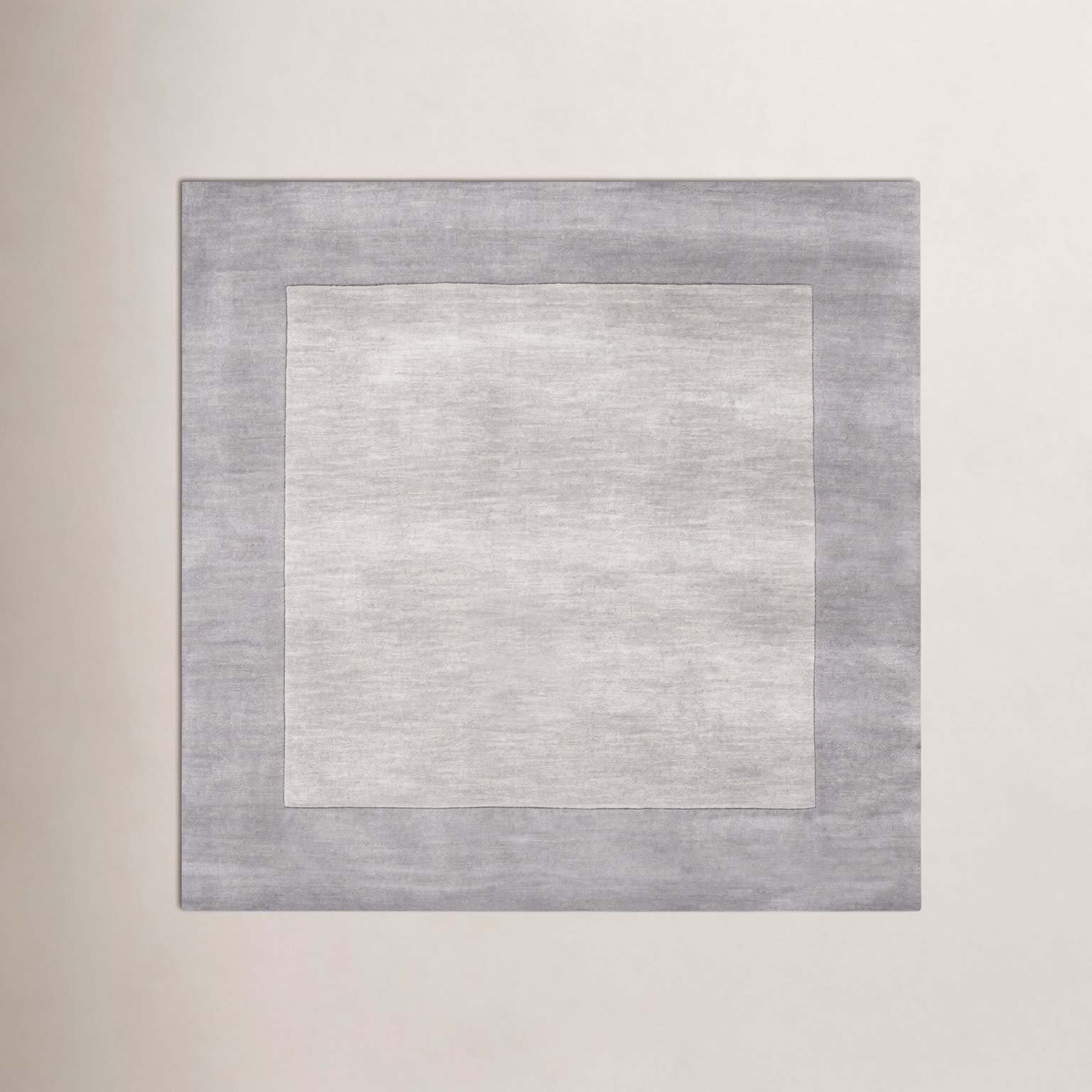 Dolma Charcoal Gray Hand-Woven Wool Rug, Square 9'9"