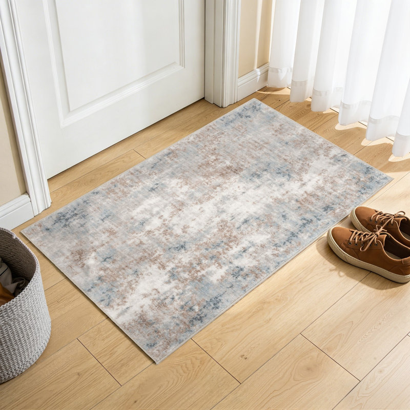 Eakes Abstract Multi Washable Foldable Accent Rug, 24" x 35"