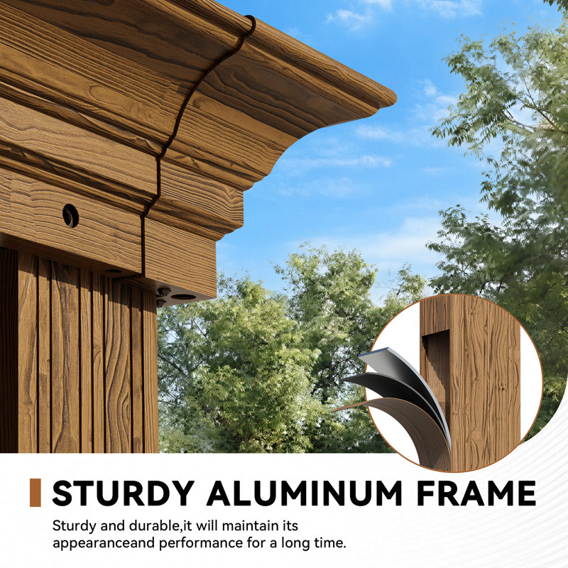 22 Ft. W x 12 Ft. D Aluminum Hardtop Gazebo with Double Roof, Curtains & Mosquito Netting, 22 Ft. W x 12 Ft. D