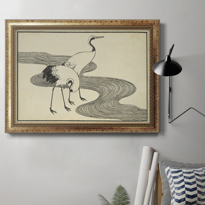 Grues japonaises A - Cadre photo, reproduction d'art sur toile
