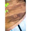 Table basse ovale en bois 39 x 26 x 16 po, ornement en fer, finition naturelle, touche de bonheur au salon, éclat