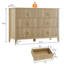 Commode en bois 47 tiroirs de 47,2 po de largeur, commode cannelée moderne, armoire de rangement pour la chambre à coucher et le salon - Naturel-24672944