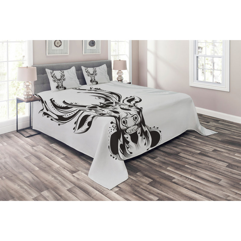 Rustic Polyester Coverlet, Queen Bedspread + 2 Shams