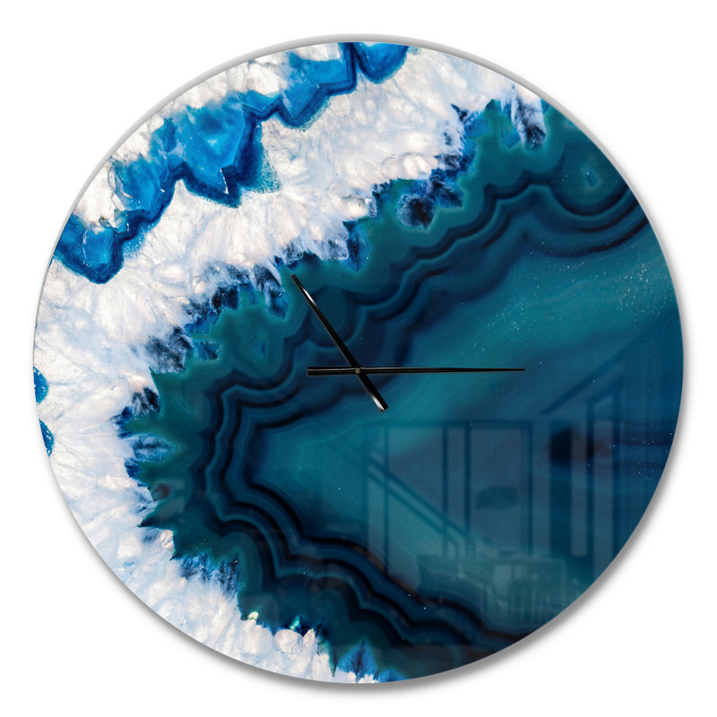 Géode bleue brésilienne - horloge murale moderne, Grand