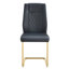 De 6 chaises de salle à manger, sièges rembourrés en similicuir, pieds en métal doré rembourrés, pour des endroits variés, et chaises à la mode, rembourrage en polyuréthane noir, revêtement, différentes pièces, confortable-116737811-116737814-116737812