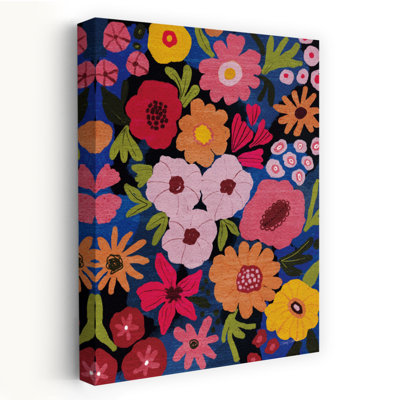 «Modern Petals VI Colorful Vibrant Abstract Poppy Flower Landscape», reproduction d'art mural