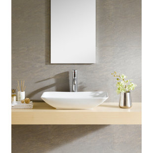 Modern Ceramic Rectangular Vessel Bathroom Sink
